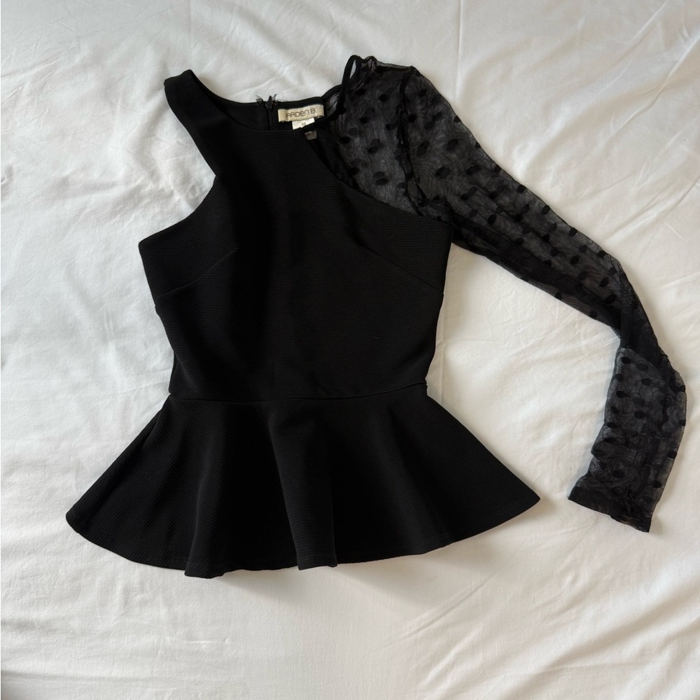 Black One-Shoulder Blouse